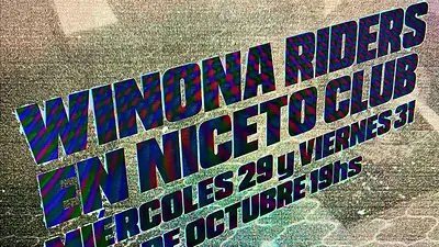 Póster de recital de Winona Riders Póster de recital de Winona Riders