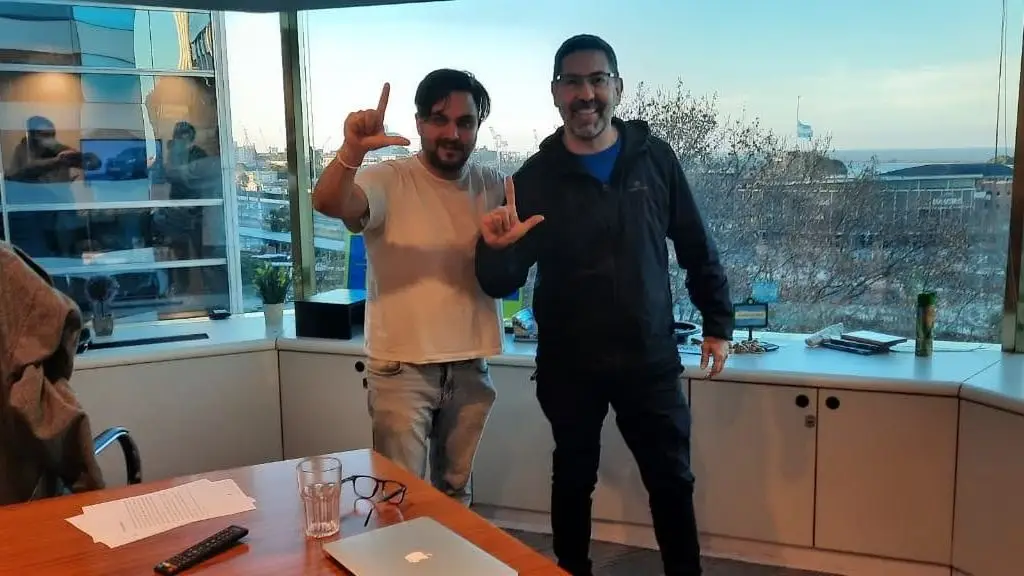 Marra y Alberdi en las oficinas de la consultora Bull Market