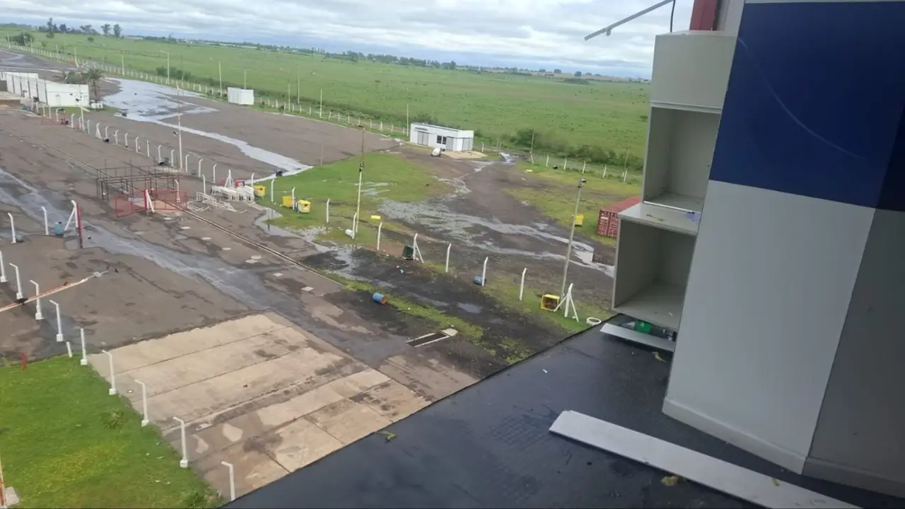 Autódromo de Concepción del Uruguay tras la tormenta.