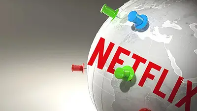 Planeta Tierra con tachuelas y el logo de Netflix. Planeta Tierra con tachuelas y el logo de Netflix.