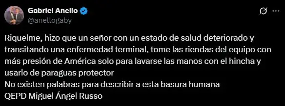 Murió Miguel Ángel Russo Gabriel Anello