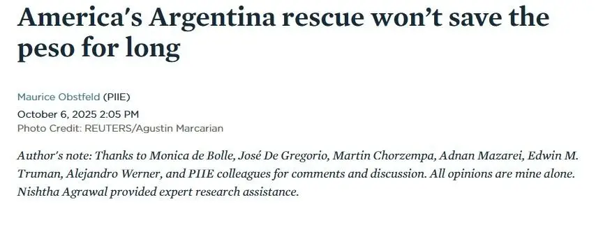 El rescate de Estados Unidos a Argentina no salvará al peso por mucho tiempo