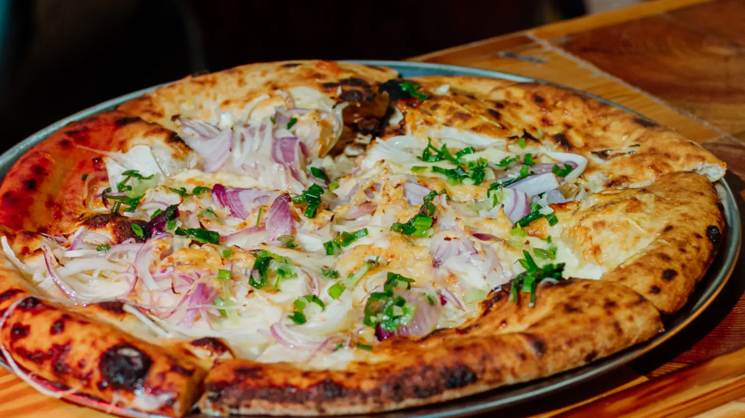 Pizza con queso azul