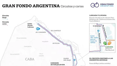 Mapa de circuitos y cortes del Gran Fondo 2025 Mapa de circuitos y cortes del Gran Fondo 2025