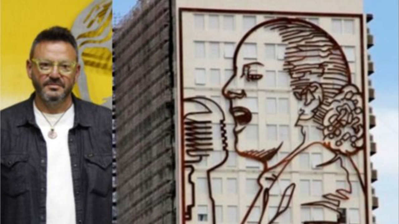 Alejandro Marmo, el artista detrás de los murales de Evita en la 9 de julio: "Es una obra metafísica"