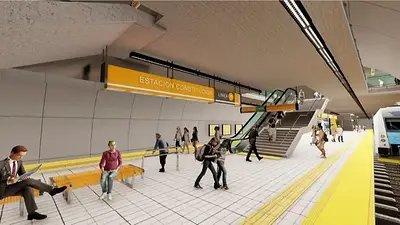 Render de una estación del subte Render de una estación del subte