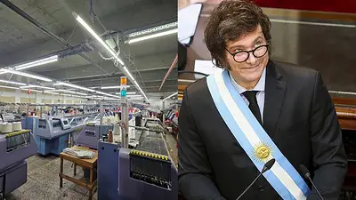 Fábrica textil y Javier Milei Fábrica textil y Javier Milei