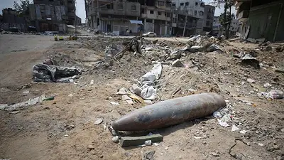Un misil sin estallar en la Franja de Gaza Un misil sin estallar en la Franja de Gaza