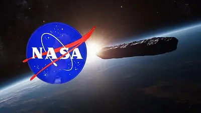 Logo de la NASA y un cometa Logo de la NASA y un cometa