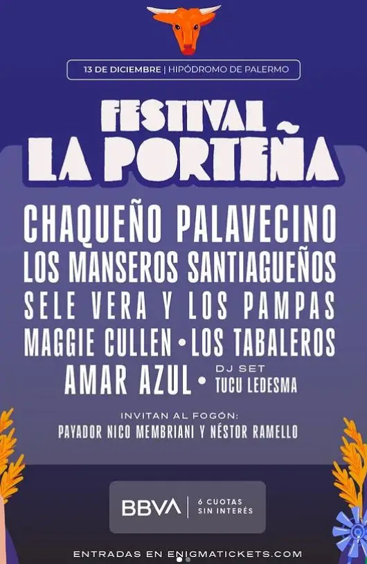 Flyer del Festival La Porteña