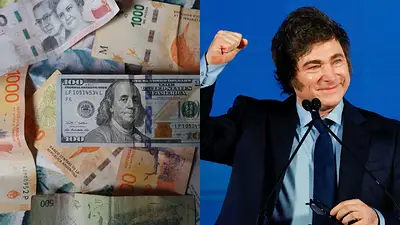 Billetes y Javier Milei Billetes y Javier Milei
