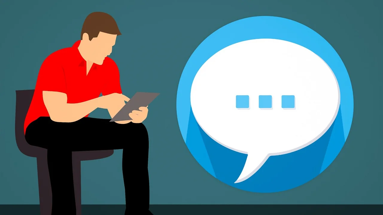 Persona conversa por Internet mediante una sala de chat