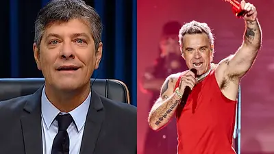 Mario Pergolini y Robbie Williams. Mario Pergolini y Robbie Williams.
