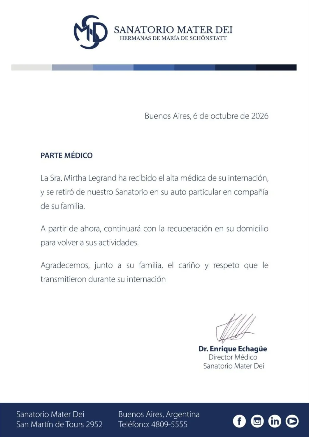 Mirtha Legrand fue dada de alta del Mater Dei: cómo se encuentra y dónde seguirá su recuperación | El Destape