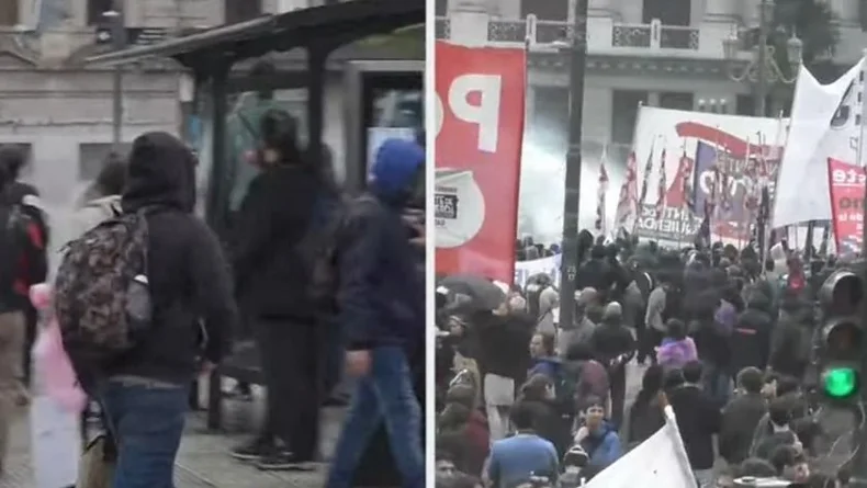 El Gobierno responde con violencia a las protestas en el Congreso: hidrantes y represión | Javier milei presidente