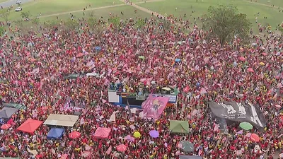 Partidarios de Lula realizaron un acto en el centro de Brasilia. (Foto: TV Globo). Partidarios de Lula realizaron un acto en el centro de Brasilia. (Foto: TV Globo).
