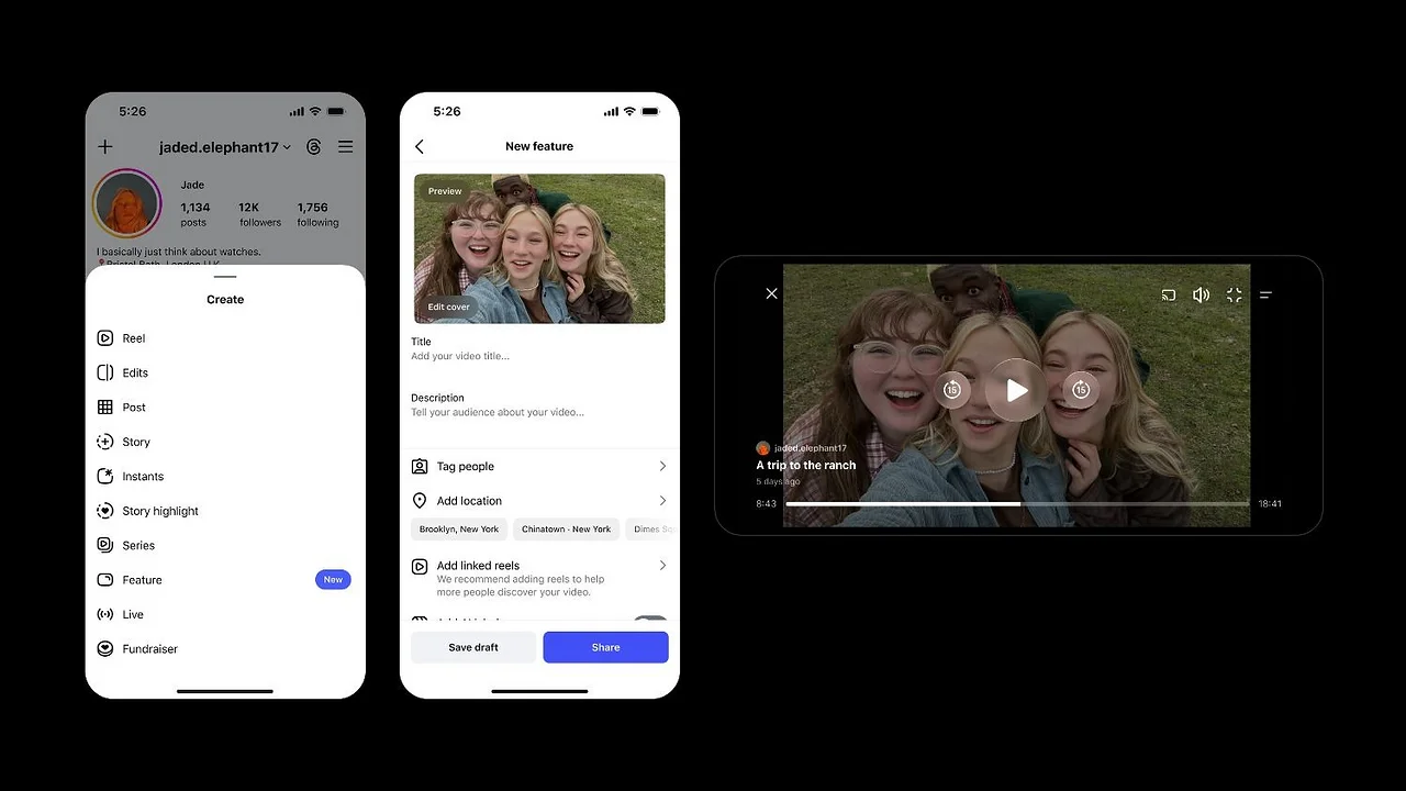 Instagram suma Features, Series e Instagram for TV
