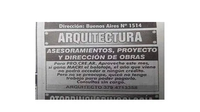 Un arquitecto llama a apurarse a construir por si gana Macri Un arquitecto llama a apurarse a construir por si gana Macri