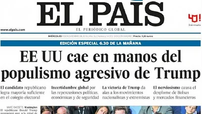 Las tapas de diarios del mundo más dramáticas por la victoria de Trump Las tapas de diarios del mundo más dramáticas por la victoria de Trump