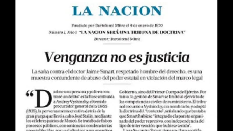 El lamentable editorial de La Nación donde defiende a un hombre clave de la dictadura