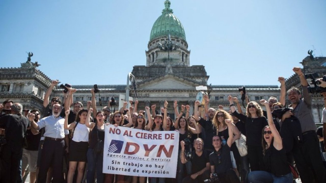 El último mensaje de los trabajadores de la agencia DYN