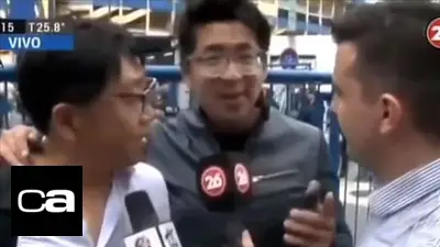 Indignante: un cronista de Flavio Azzaro se burló de un periodista chino y lo cruzaron en vivo Indignante: un cronista de Flavio Azzaro se burló de un periodista chino y lo cruzaron en vivo