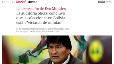 Golpe en Bolivia: medios argentinos e internacionales apoyan la desestabilización de Evo Morales Golpe en Bolivia: medios argentinos e internacionales apoyan la desestabilización de Evo Morales