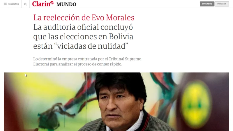 Golpe en Bolivia: medios argentinos e internacionales apoyan la desestabilización de Evo Morales