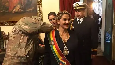 La dictadora Añez atacó a la Argentina en la ONU: acusa al Gobierno de "acoso sistemático" La dictadora Añez atacó a la Argentina en la ONU: acusa al Gobierno de "acoso sistemático"