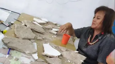 Se derrumbó el techo de una escuela en la Provincia de Buenos Aires y un gremio convocó a paro docente Se derrumbó el techo de una escuela en la Provincia de Buenos Aires y un gremio convocó a paro docente
