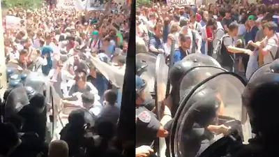 Fuerte represión de Policía de la Ciudad: impidieron el ingreso de diputados porteños a la Legislatura Fuerte represión de Policía de la Ciudad: impidieron el ingreso de diputados porteños a la Legislatura