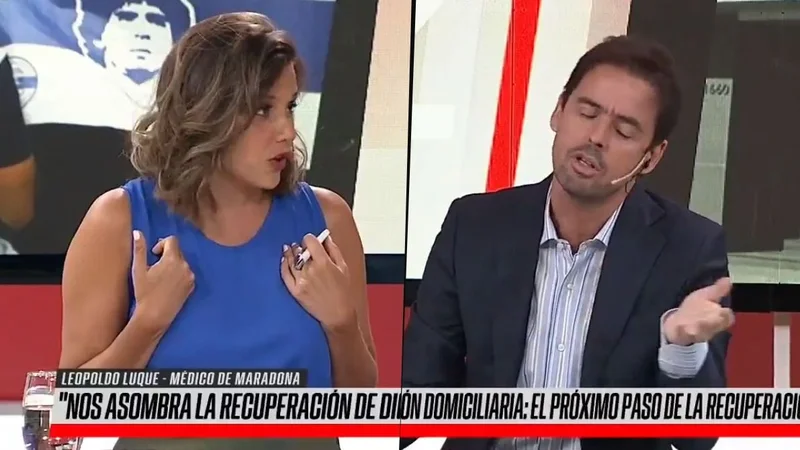 Luciana Rubinska y Mariano Closs discuten en ESPN por Maradona