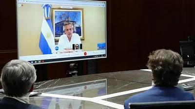 Alberto Fernández con empresarios australianos Alberto Fernández con empresarios australianos