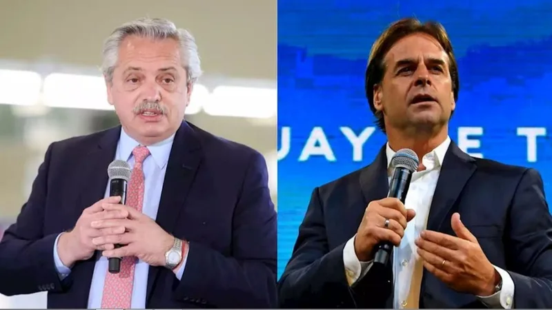 Alberto Fernández se reúne con Lacalle Pou en Uruguay