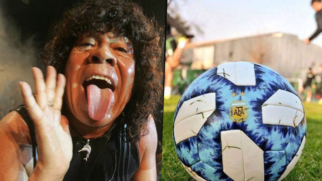 La Mona Jiménez, la cara en la camiseta de un equipo del fútbol argentino