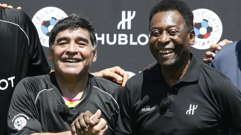Maradona y Pelé juntos