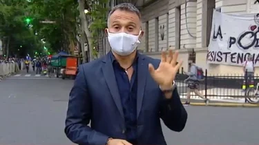 El mal momento de Lapegüe con TN en el velorio de Maradona