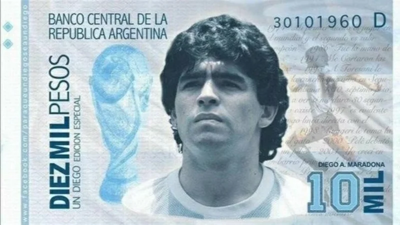 Proponen crear un billete con la imagen de Diego Maradona
