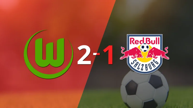Con la mínima diferencia, Wolfsburgo venció a Red Bull Salzburgo por 2 a 1