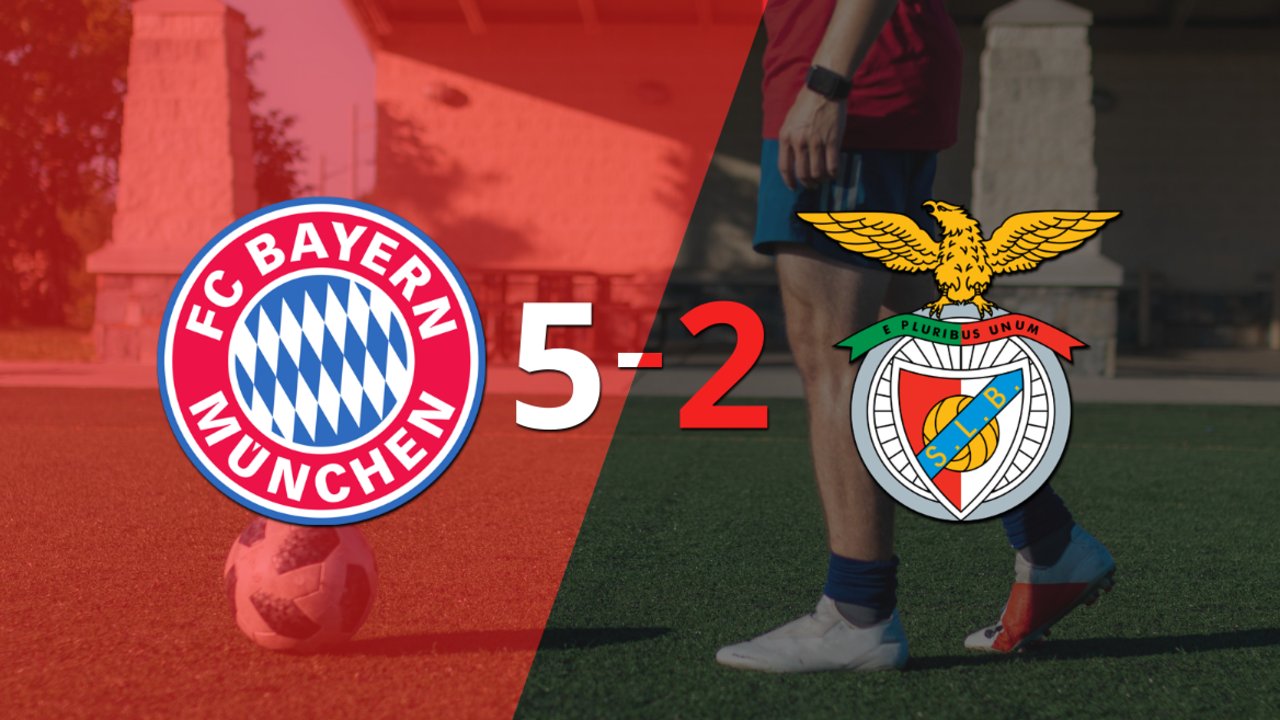 Bayern Múnich vence por 5-2 a Benfica con triplete de Robert Lewandowski