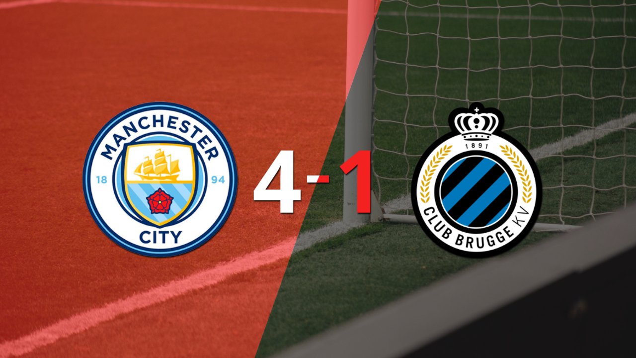 Manchester City sentenció con goleada 4-1 a Club Brujas