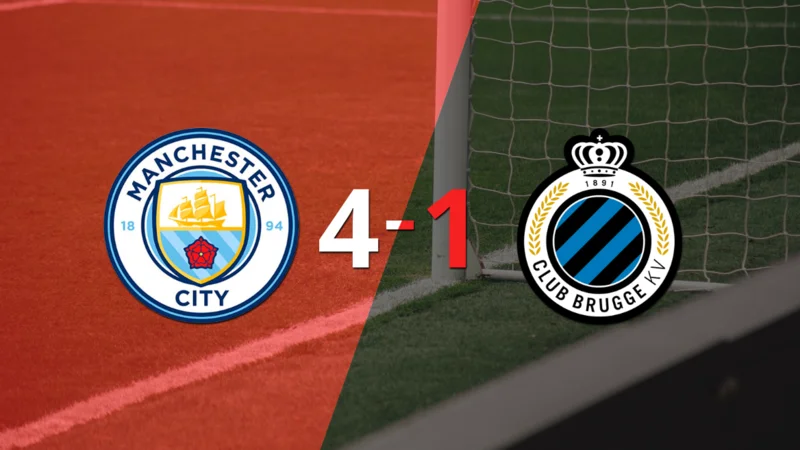 Manchester City sentenció con goleada 4-1 a Club Brujas