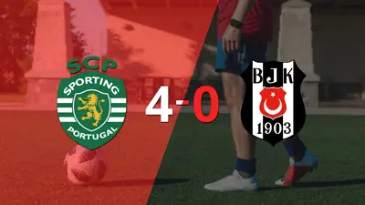 Con doblete de Pote, Sporting Lisboa liquidó 4-0 a Besiktas Con doblete de Pote, Sporting Lisboa liquidó 4-0 a Besiktas