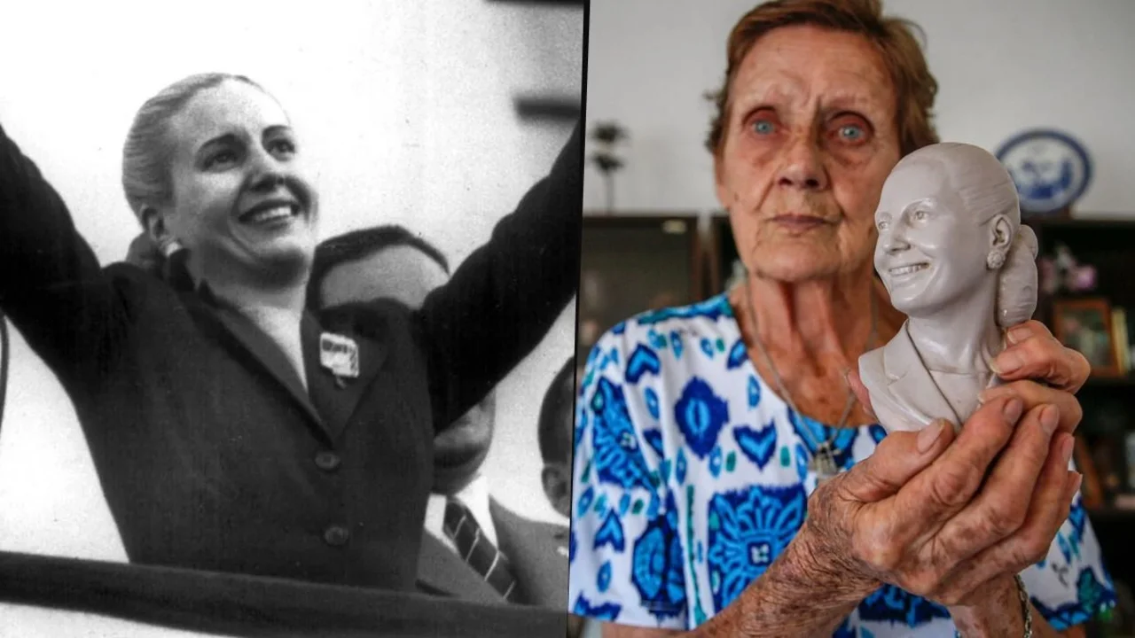 Eva Perón y su enfermera personal María Eugenia Álvarez