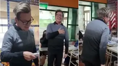 El papelón de Guido Süller en la escuela para votar: "Chau, chicos" El papelón de Guido Süller en la escuela para votar: "Chau, chicos"
