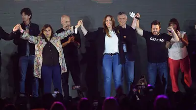 Con Macri en segundo plano, Larreta encabezó los festejos de JxC Con Macri en segundo plano, Larreta encabezó los festejos de JxC