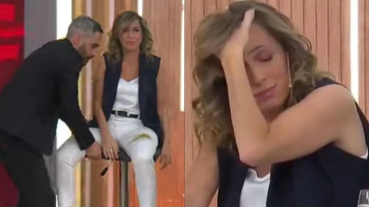 Sandra Borghi sufrió un accidente en El Trece y El Pollo Álvarez debió ayudarla con la asistencia