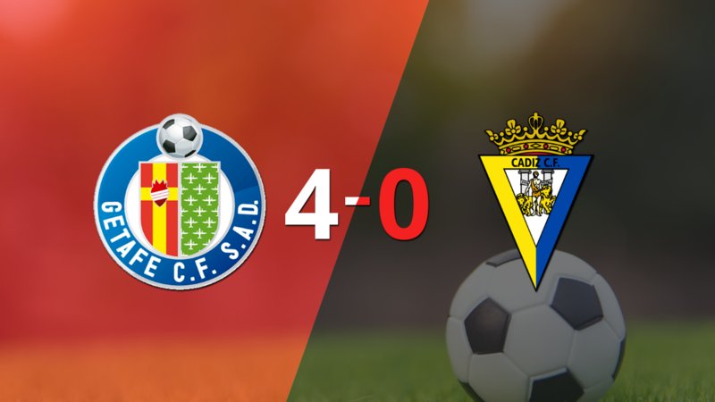 Goleada de Getafe 4 a 0 sobre Cádiz