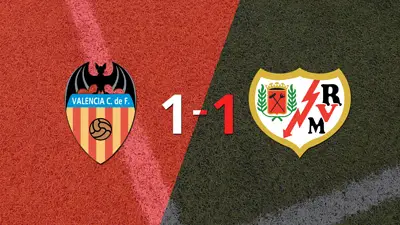 Valencia y Rayo Vallecano empataron 1 a 1 Valencia y Rayo Vallecano empataron 1 a 1