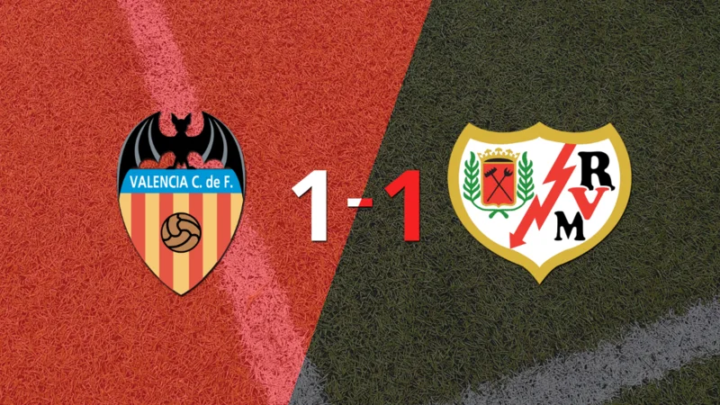 Valencia y Rayo Vallecano empataron 1 a 1
